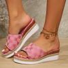 Brand Design Wedges Slippers Women 2025 Summer Chunky Platform Mules Sandals Woman Plus Size 42 High Heels Beach Shoes Slides