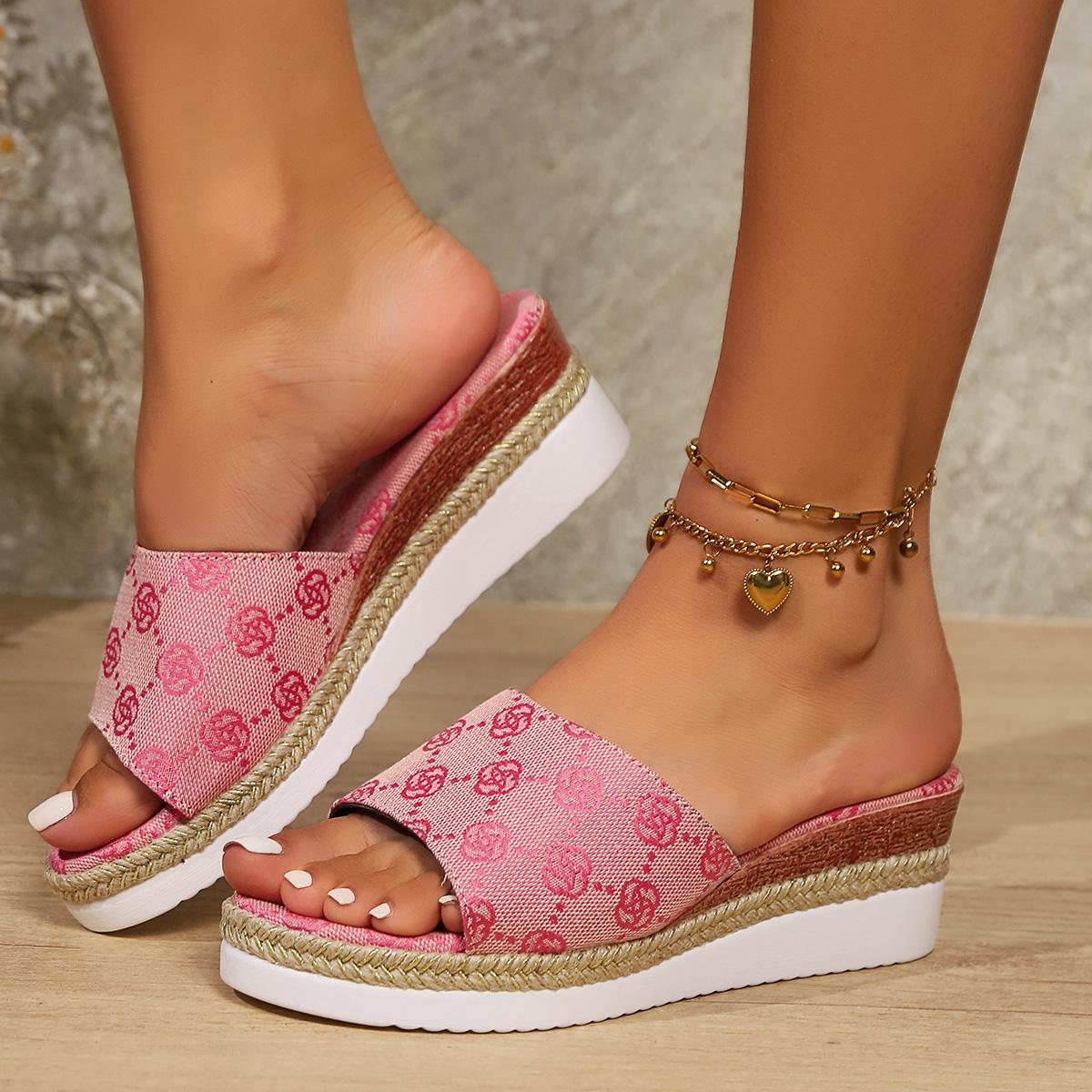 

Fashion Brand Design Wedges Slippers Women 2025 Summer Chunky Platform Mules Sandals Woman Plus Size 42 High Heels Beach Shoes Slides 36