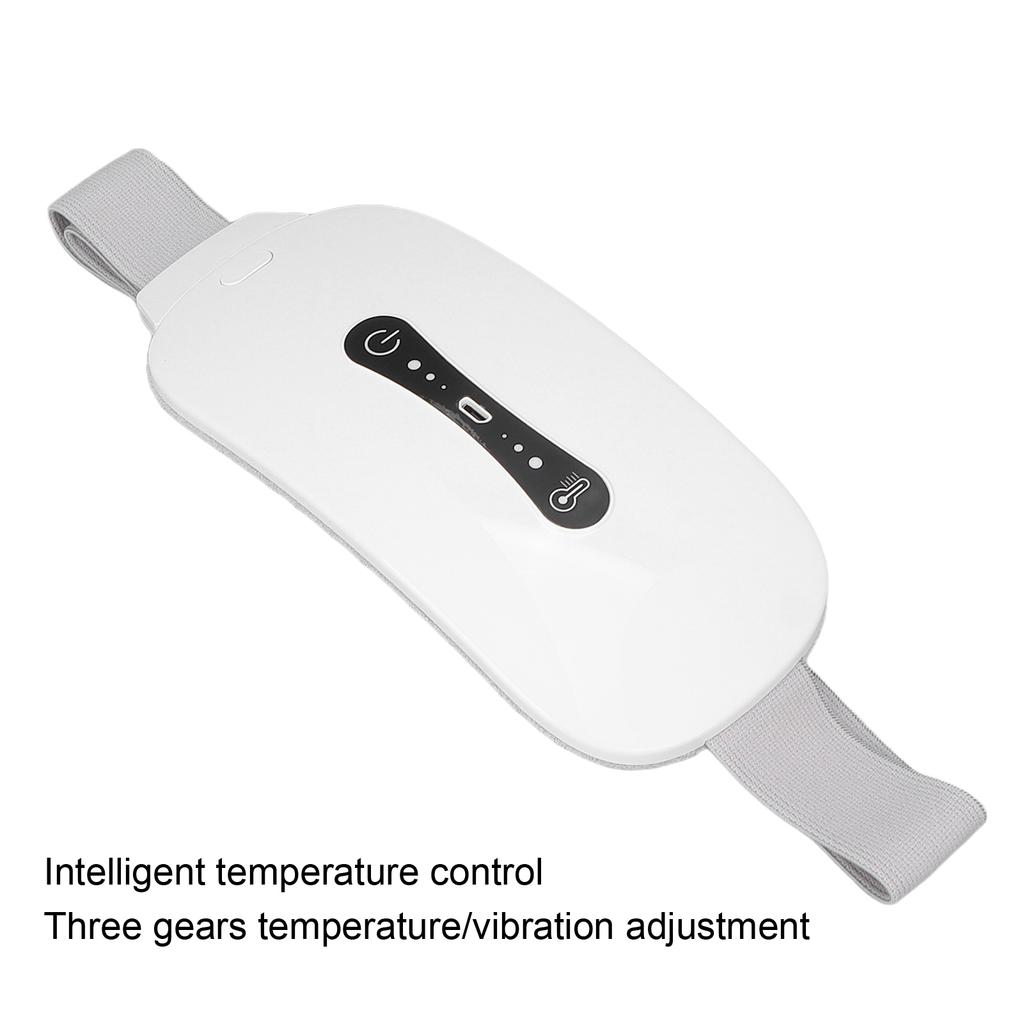 Electric Belly Heating Pad 3 Heat Levels 3 Gears Vibration Adjustable Waist Heating Belt Intelligent Temperature Control White