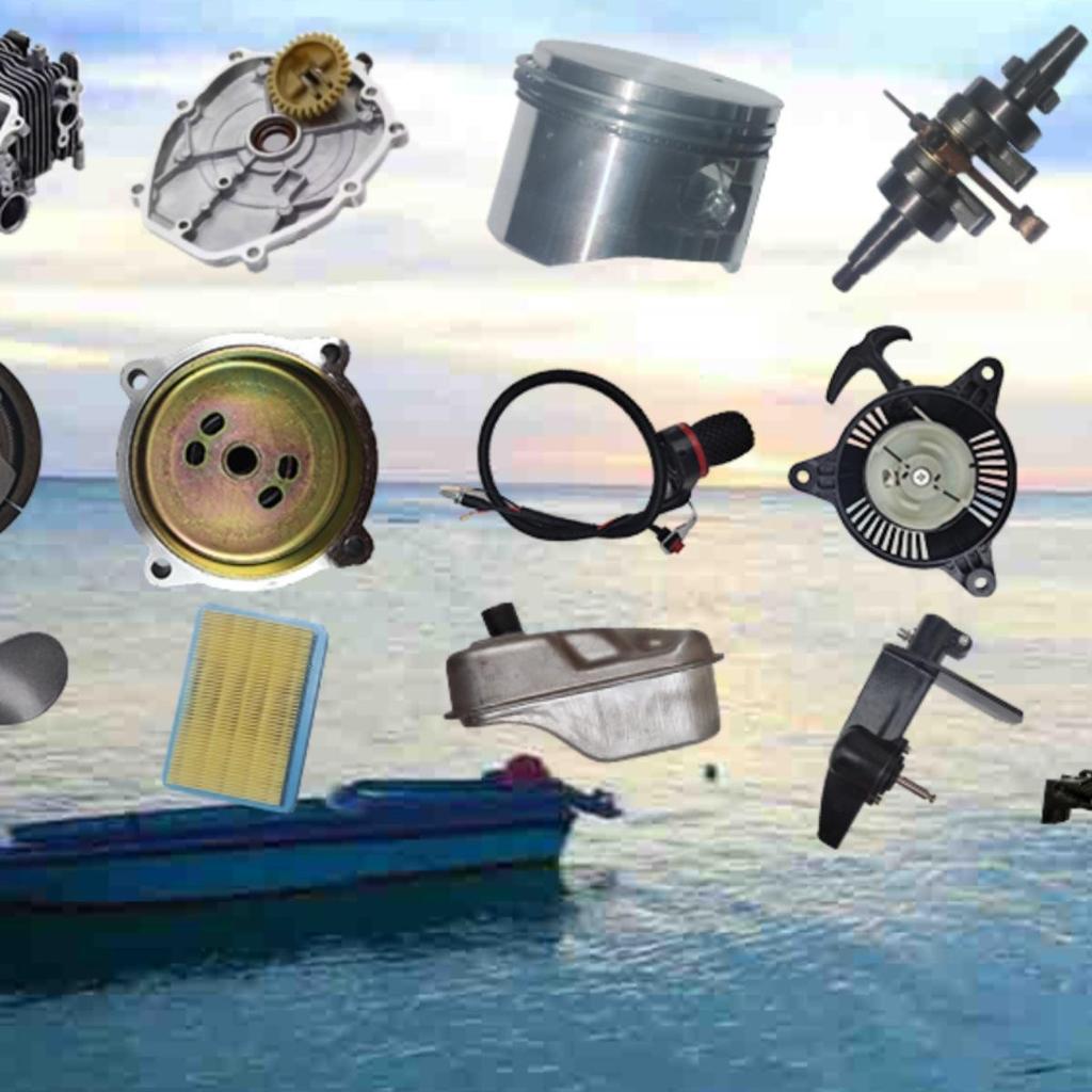 Four-Stroke 4HP Outboard Motor Parts: Propeller, Carburetor, Starter, Throttle Cable, Gearbox, Clutch, Cylinder