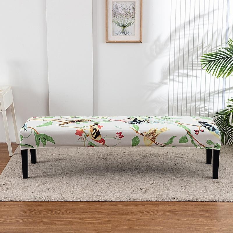 1Pc Long Bench Cover Stretch Polyester Removable Washable Anti-Dirty Piano Stool Chair Covers Living Room Bedroom Seat Protector