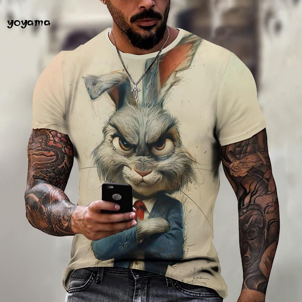 

Fashion Funny Men s T-Shirt 3D Animal Printed Short Sleeve T-Shirt Casual Round Neck Tops Summer Men s Outdoor Casual Clothing XL