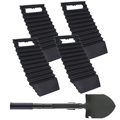 Sac taske Tapis Antidérapant de Secours pour Voiture, Aide Neige et Boue & Pelle Pliante (Lot de 4)