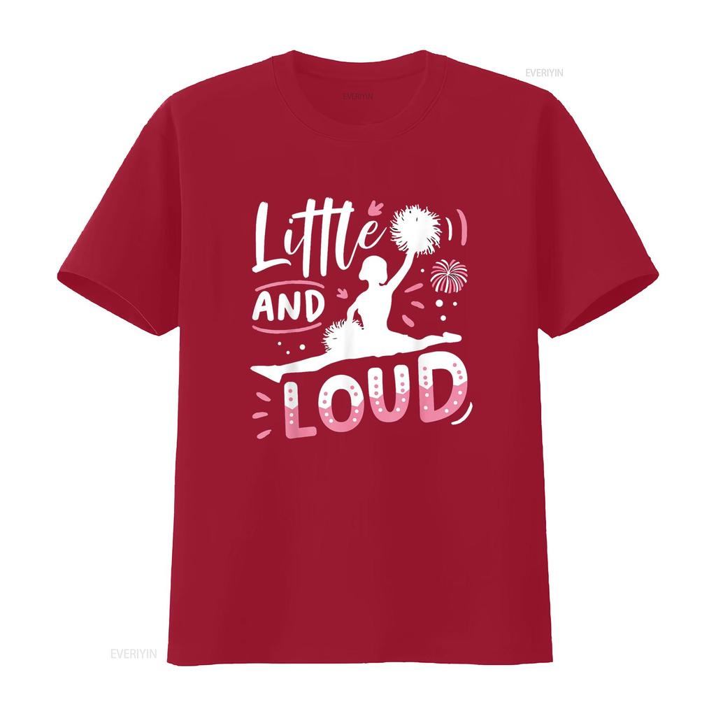 Little And Loud Funny Cheer Cheerleader Cheerleading Girls T Shirt vintage Washed Stylish Top For Everyday Wear streetwear