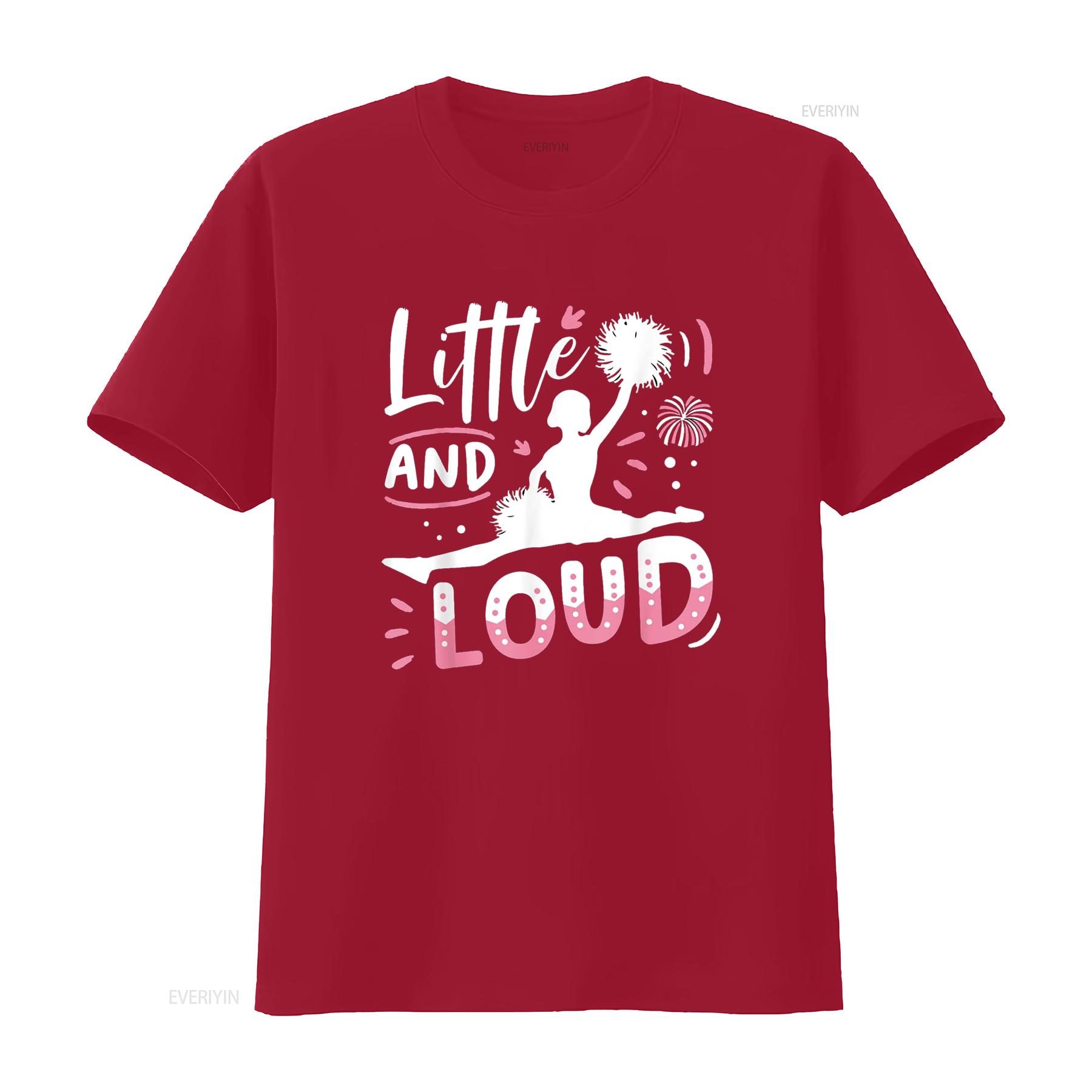 Little And Loud Funny Cheer Cheerleader Cheerleading Girls T Shirt vintage Washed Stylish Top For Everyday Wear streetwear S