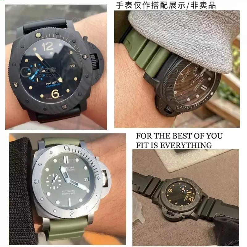 Soft Silicone Rubber Watch Band For Panerai SUBMERSIBLE PAM 441 359 Series 22mm 24mm Men's Watch Strap Orange Watch Accessories
