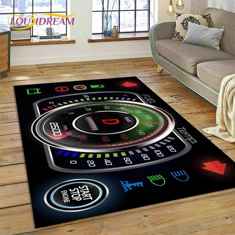 Racing Car Dashboard Machine Control Screen Carpet Rug for Bedroom Living Room Sofa Decoration,Child Game Large Decor Floor Mat