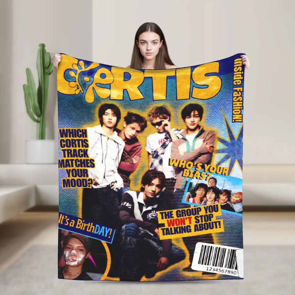 Soft Blanket Airplane Travel CORTIS Kpop  Throw Blanket  Flannel Bedspread For Living Room Novelty Sofa Bed Cover