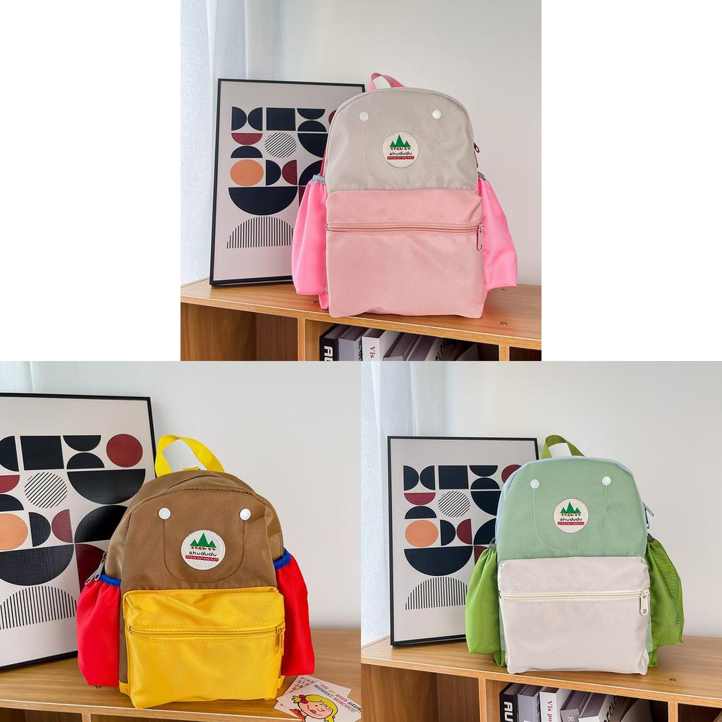 Cute Children Dual Backpack For Kindergarten With Breathable Oxford Fabric And Cushioned Straps
