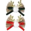 Christmas Deer Eyecatching Antler Hair Accessory With Vibrant Bow For All Occasions Festive