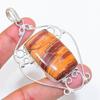 Natural Red Snakeskin Gemstone 925 Sterling Silver Jewelry Pendant 3.07" ZS-304