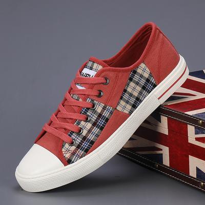 Men'S Canvas Shoes Board Shoes Men'S Shoes Lightweight Height Increase Splicing Student Trend Casual Running Shoes Low-Top Sports Shoes
