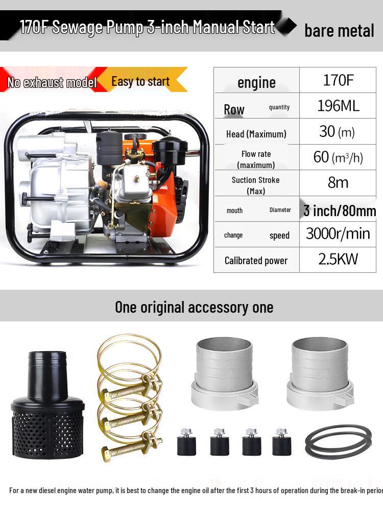Self-Priming Diesel Water Pump for Agricultural Irrigation and Flood Control