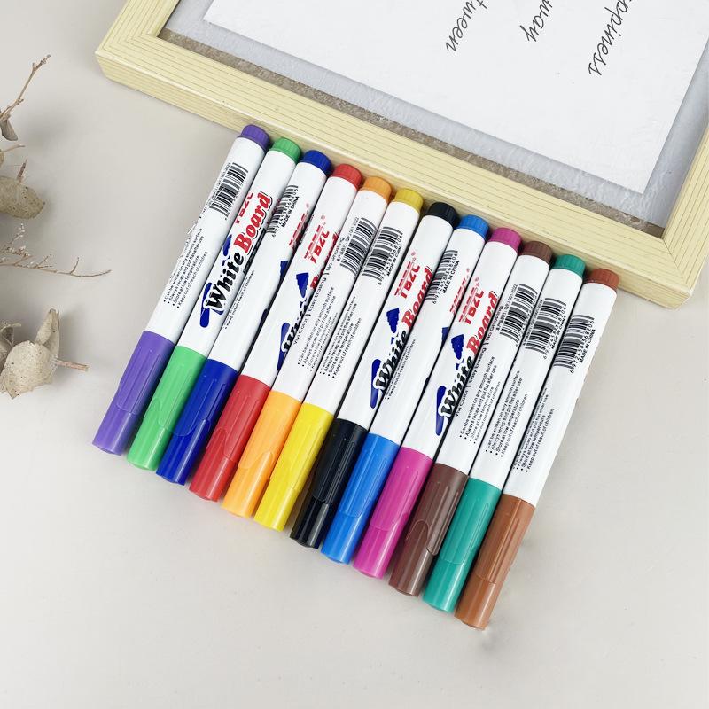 Washable 12-Color Erasable Water-Based Floating Pen for Kids & Students