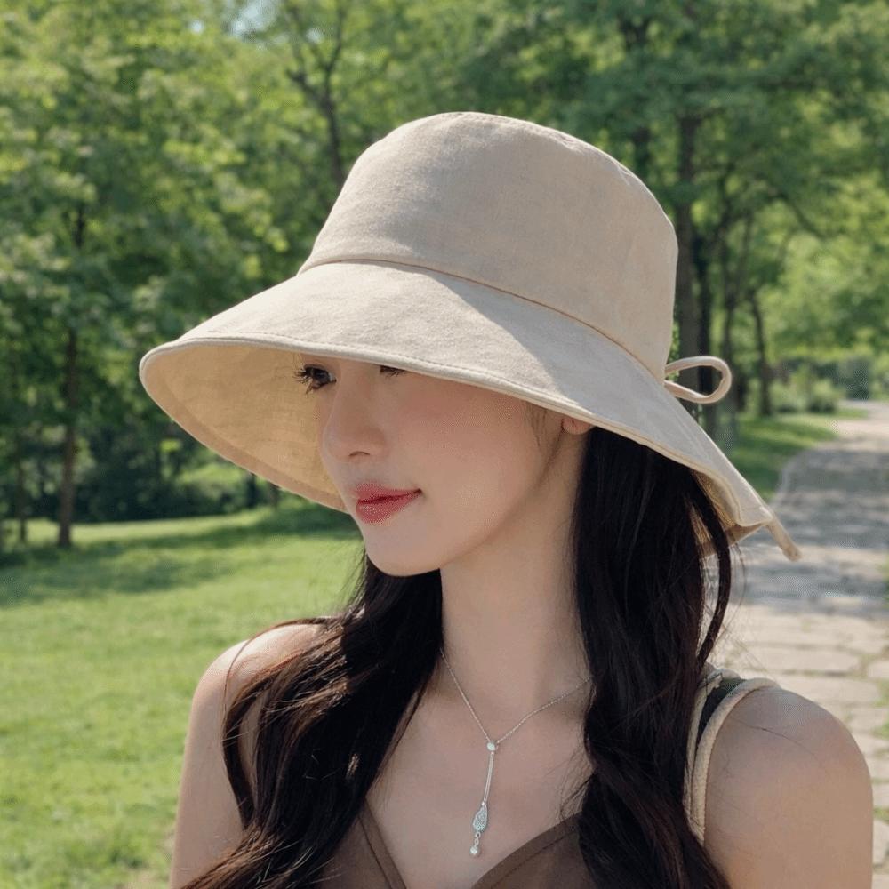Anti-UV Women's Bucket Hat Wide Brimmed Sunscreen Visor Cap Portable Summer Sun Hat Outdoor