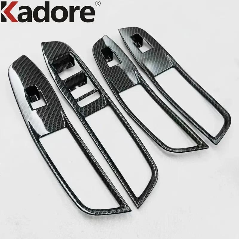 Car Inner Door Window Lift Switch Button Panel Cover Trim For MG Zs SUV 2017- Carbon Fiber Interior Accessories