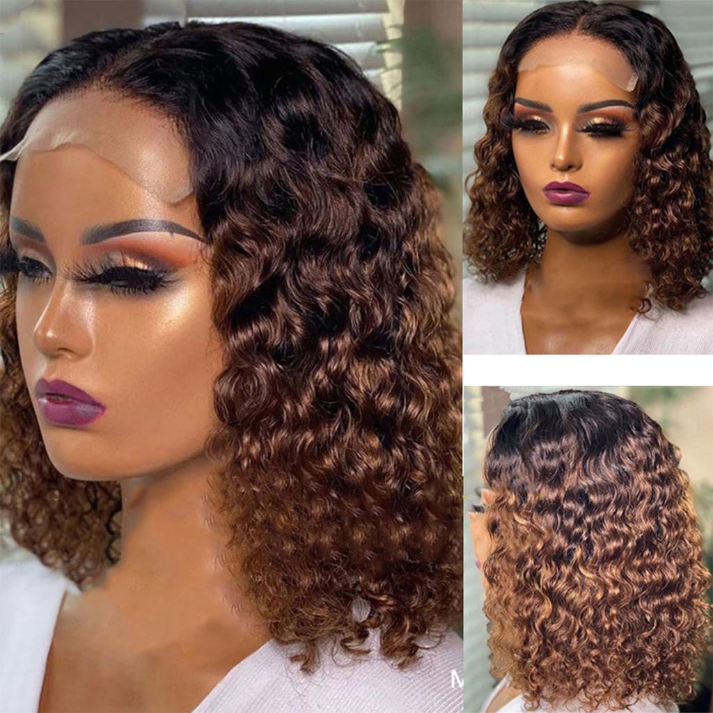 Women'S Short Curly Hair Mixed With Golden Headband Suitable For Women'S Wigs Blonde Wig Small Curly Hair Black Brown