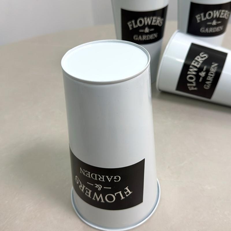 Farmhouse Decorative Flower Bucket Galvanized Metal Vases for Flowers Rustics French Tin Planter Bucket for Centerpieces