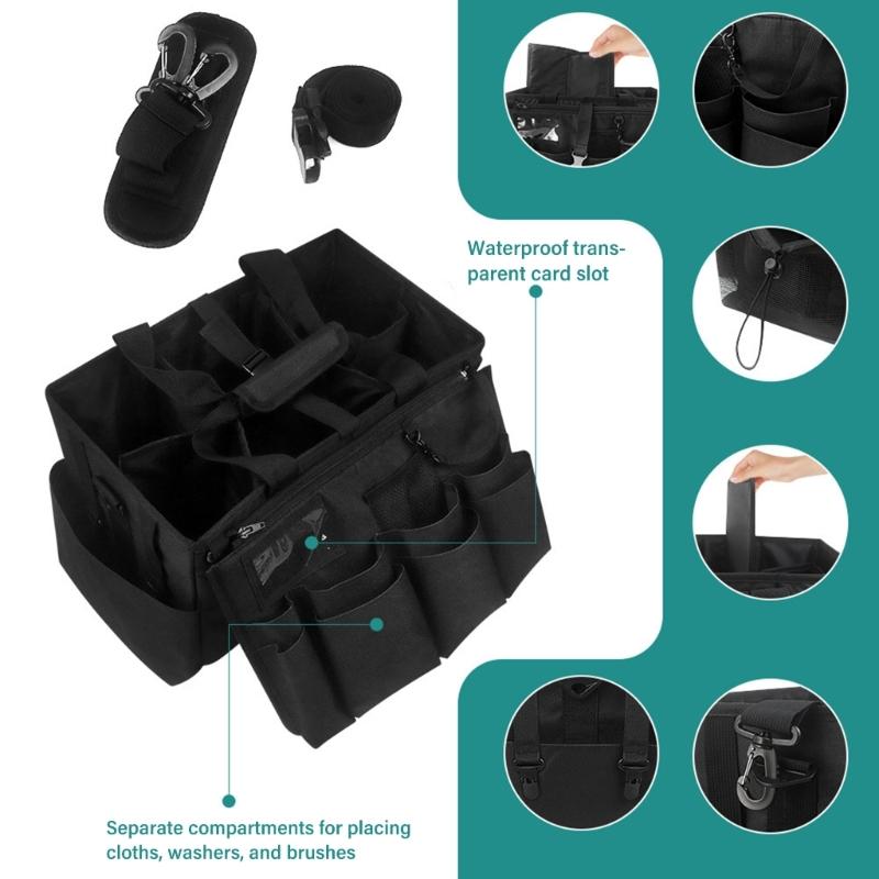 Multipurpose Cleaning Detailing Bag With Shoulder Strap And Handle, Large Capacity Organizers Suitable For Home Car Use