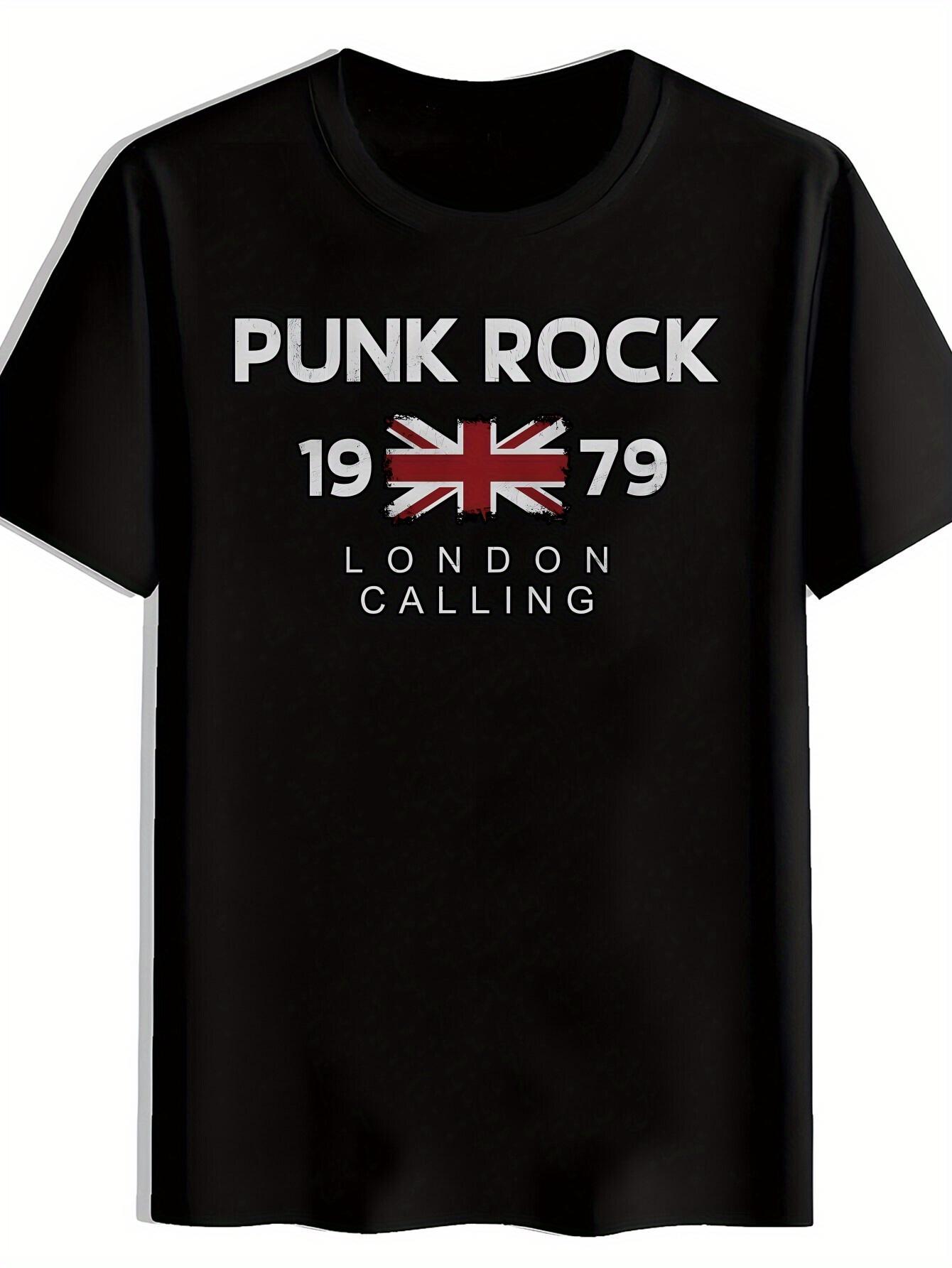 

Vintage Punk Rock T-shirt - PUNK ROCK 1979 LONDON CALLING with Union Jack Design S