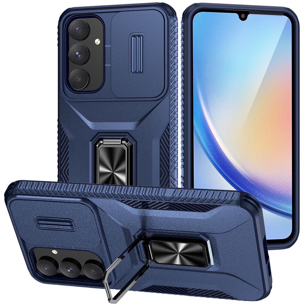 For Samsung Galaxy A35 5G Case TPU+PC Phone Cover with Kickstand/Lens Guard