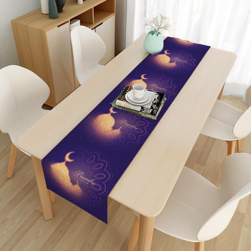 Ramadan Decor Table Runner EID Mubarak Decor Home Tablecloth Ramadan Kareem Islamic Muslim Party Eid Al Adha Gifts