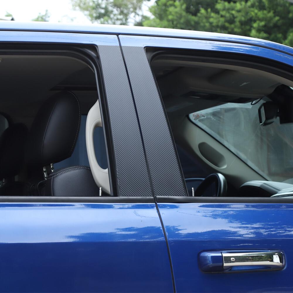 Carbon Fiber Window Center Pillar Sticker Trim Decal For Dodge RAM 1500 2010-17
