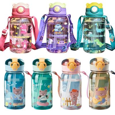400/650ML Leakproof Water Bottle Kids Water Cup Creative Cartoon Cup With Straw Portable Plastic Water Cup For Children Outdoor Sports Straw Cup