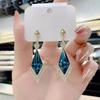 Korean Crystal Teardrop Earrings with Luxury Ear Hooks