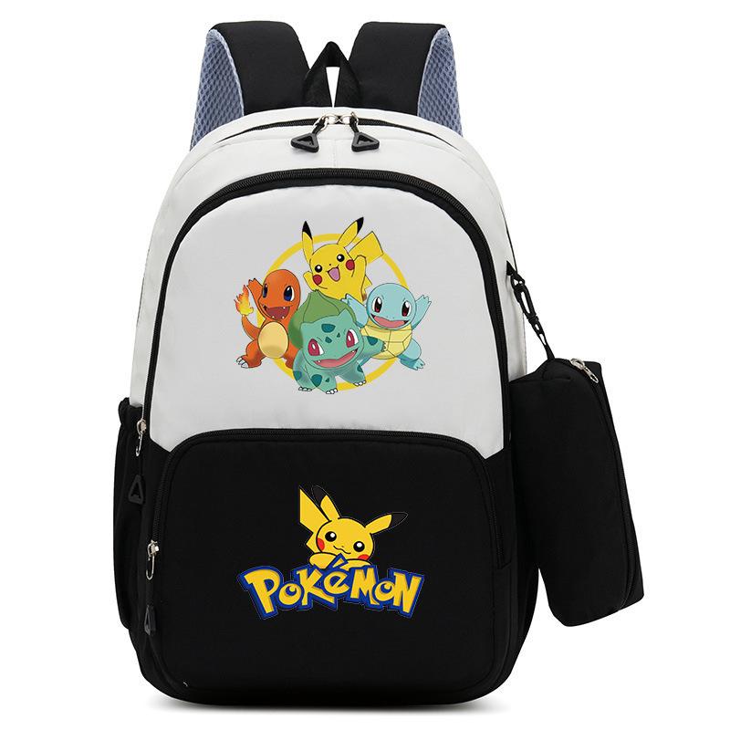 Pokemon Cartoon Printed Backpack Pencil Bag Elementary School Student Junior School Bag Backpack