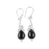 Authentic Black Onyx Gemstone 925 Sterling Silver Artisan Jewelry Earrings 2.10" EE-37-26