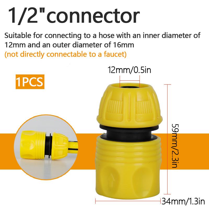 Garden Quick Hose Connector 1/2"3/4" Faucet Adapter Hose Coupling Joint Adapter Extender Set Hose Pipe Tube Irrigation Watering