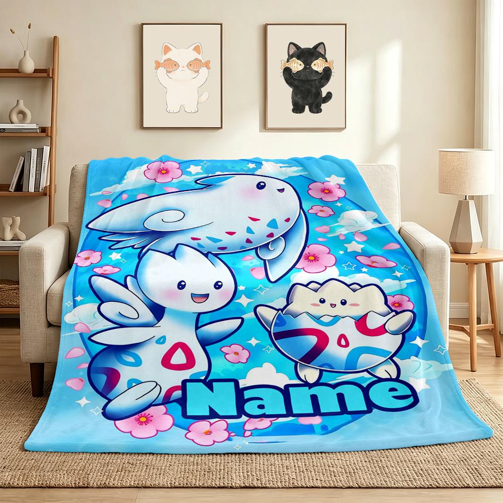 Custom Name Ghostly Friends Flannel Blanket Throw Blanket Soft Warm Sofa Bed home Decor Unique Gift