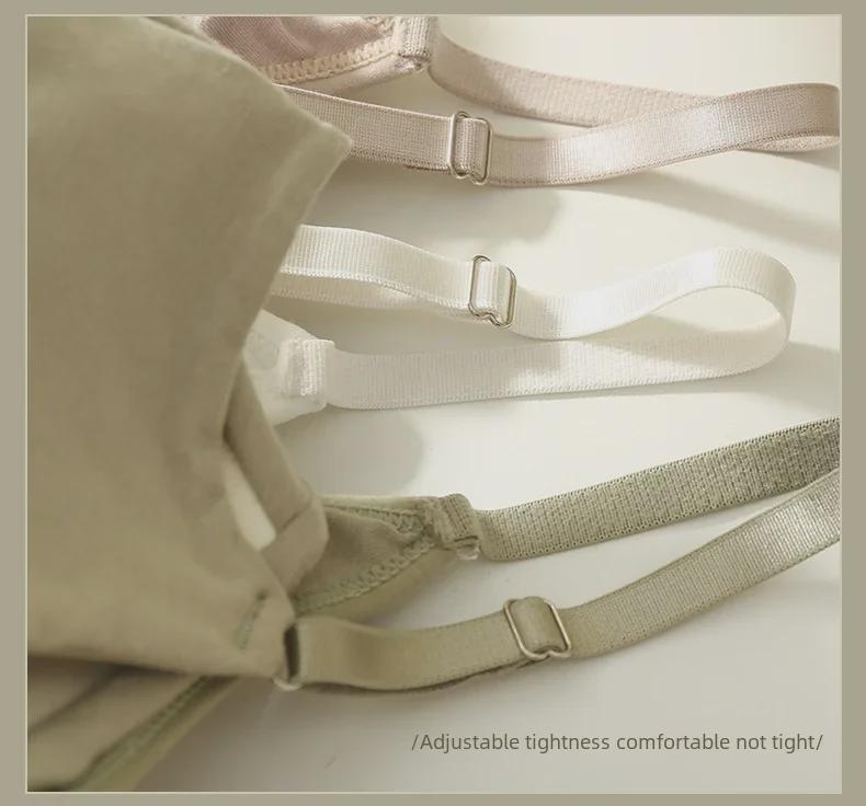 Damsport-bh i ren bomull med ryggförstärkning, justerbara axelband och fast enstyckskupa