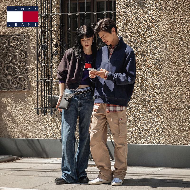 TOMMY JEANS Women's 2025 F/W Fleece Patchwork Zip Cardigan