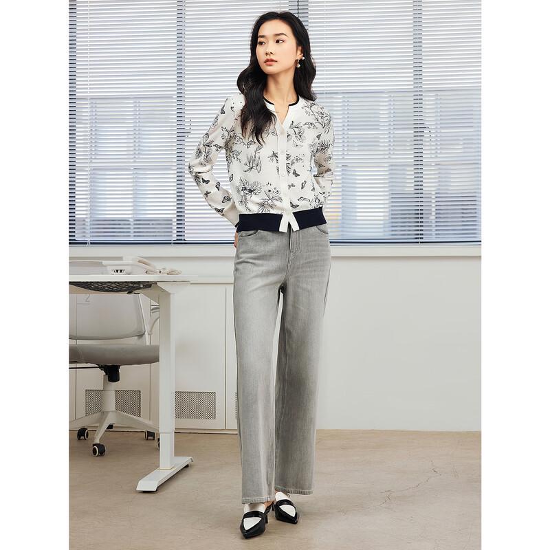 JUZUI Women's Elegant Sequin Wool Knit Cardigan