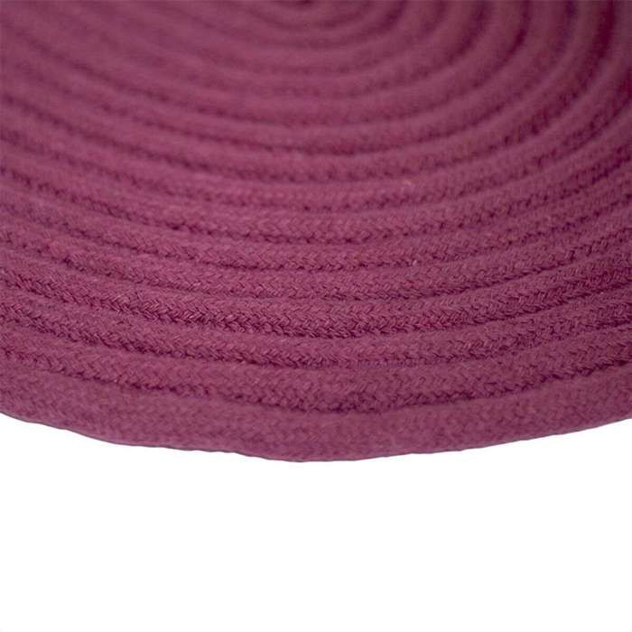 Tapis salon en coton réversible effet cordage prune 50x80