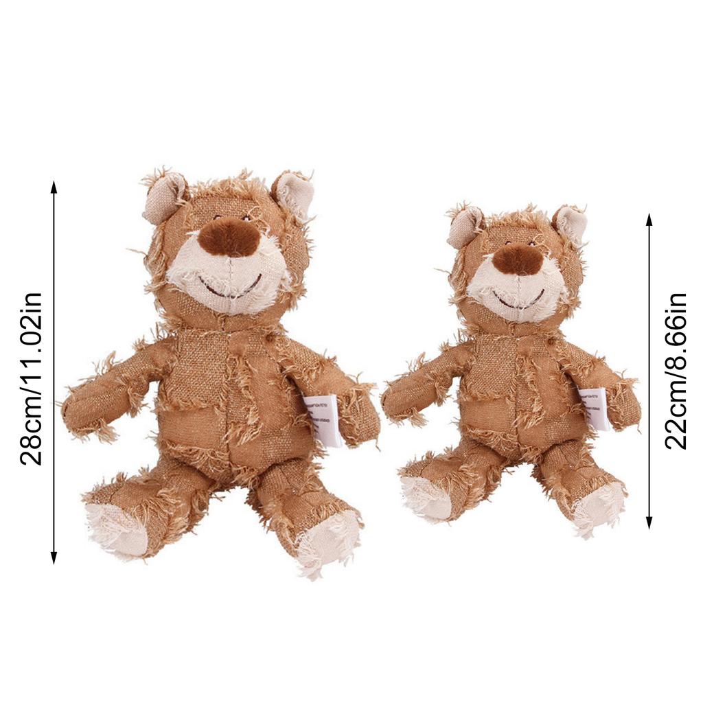 Bear Dog Toys Interactive Bear Dog Squeak Chew Toy Unbreakable Squeaky Toys for Aggressive Chewers