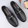 Fashion New Men Luxury Advanced Premium Genuine Leather Shoes Texture Simple Men's Non-slip Soft Leisure Business Office Loafer Shoes