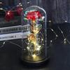 Eternal Rose LED Light Foil Flower In Glass Cover Mothers Day Wedding Favors Bridesmaid Valentines Day Gift for Girlfriend Gift