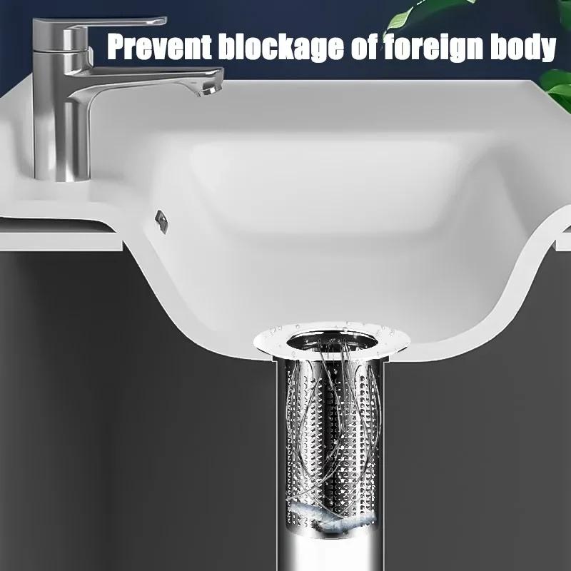 Stainless Steel Floor Drain Filter Kitchen Sink Drain Strainer Stopper Anti Clogging Hair Catcher Filters Bath Leak Proof Plug
