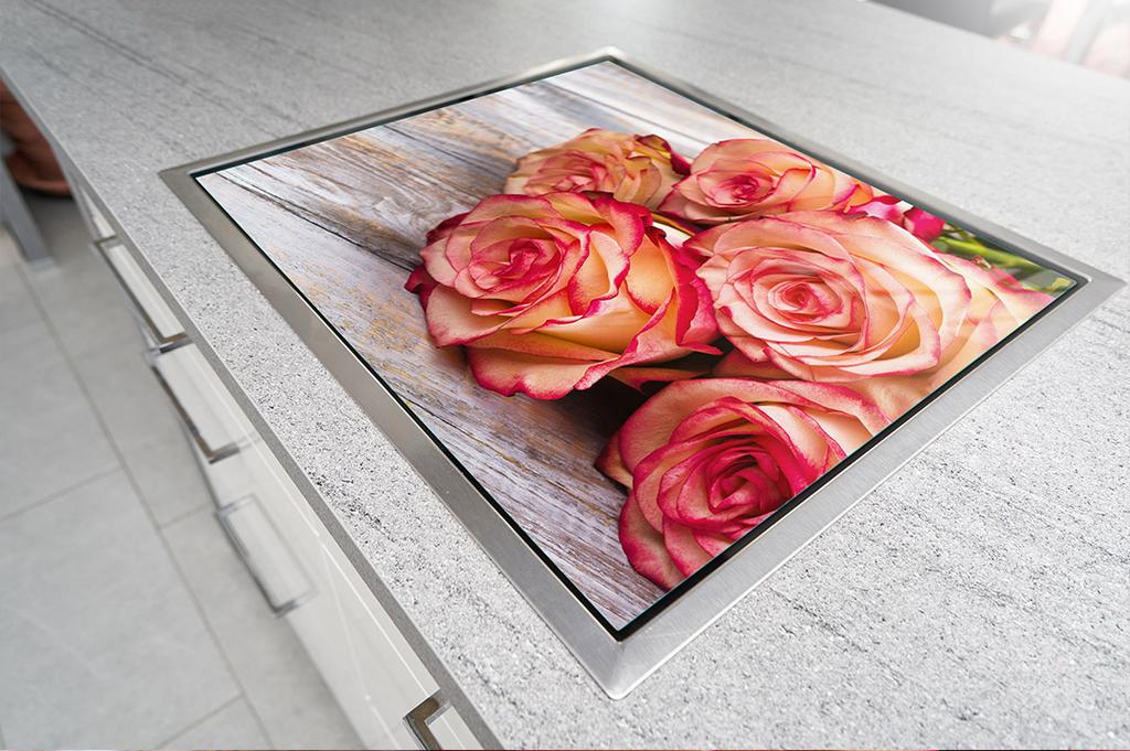 PLACA PROTECTORA DE CRISTAL PARA COCINA 70x52 ROSA