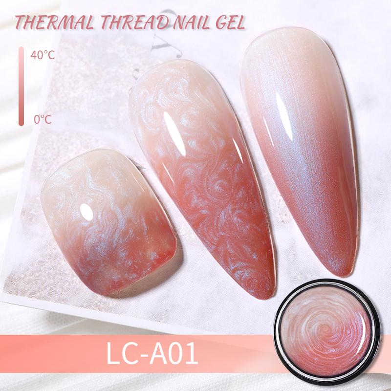 LILYCUTE 7ml Thermal Gel Nail Polish 3 Layers Temperature Shiny Color Changing Semi Permanent Soak Off UV Gel Polish Varnish Base Top Gel Nail Art DIY