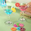 Wine Glass Markers Set of 6 Fruit Silicone Drink Glass Tags Recognizer Cup Labels Signs Distinguisher