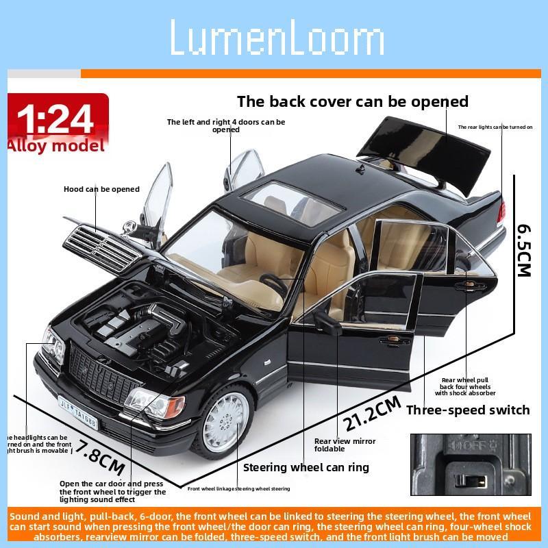 Model Car Alloy Mercedes Benz W140 With Doors Sound Light For Gift Children