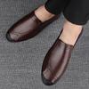 Leather Shoes for Men Casual Male Soft Sole Comfortable Shoes Slip-On Men Driving Shoes