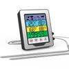 Color Touch Screen Digital Food Temperature Gauge Cooking Meat Thermometer with Dual Temperature Probe, Digital Oven