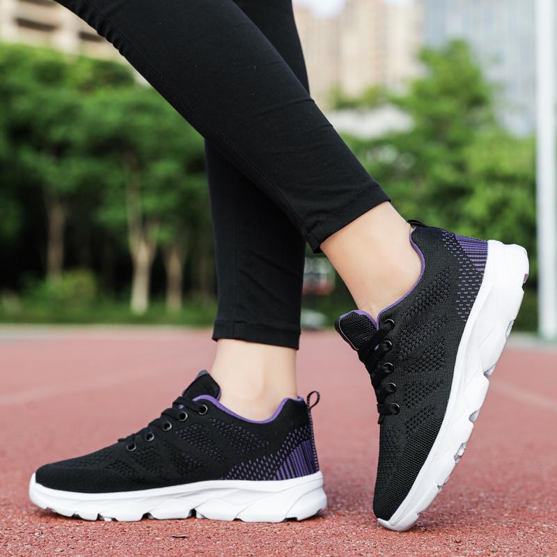 35-42 Spring/autumn Women's Flying Woven Breathable Super Light Stuffed Sports Shoes Large Size Ultra -light Stool Women's Sports Shoes