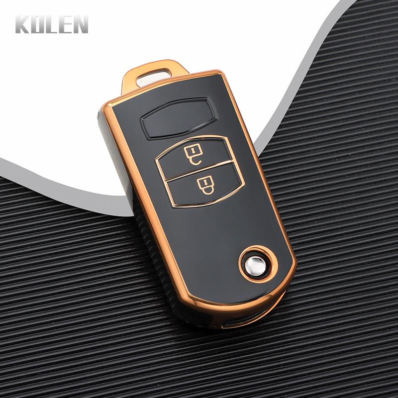 Fashion Tpu Flip Car Key Case Shell Cover Fob For Mazda 3 5 6 Series M6 Rx8 Mx5 2 3 Buttons Smart Keyless Protector Accessories