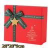 Red Christmas Gift Box With Shiny Surface Green Ribbon Gold Star Ornament Ideal For Holiday Gift Wrapping